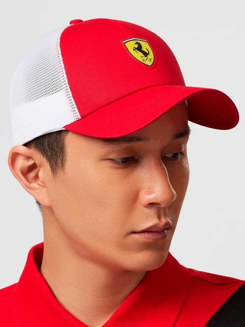 2 AVAILABLE Puma Ferrari Race Trucker Cap Red & White Mesh Adjustable One Size